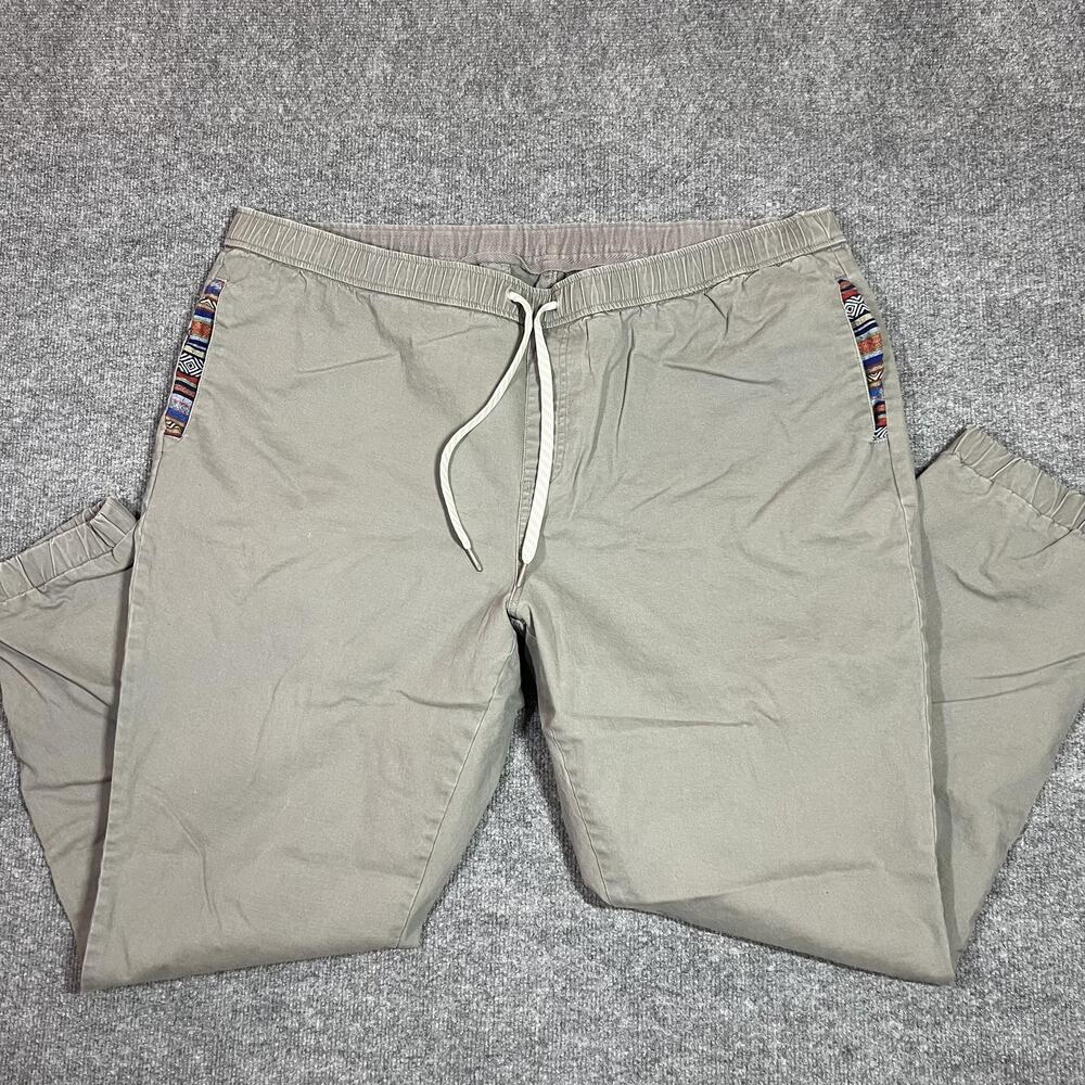 WOWIE Pants Mens 43x31 Beige Jogger Elastic Waist Cotton Stretch Big & Tall 3XLT